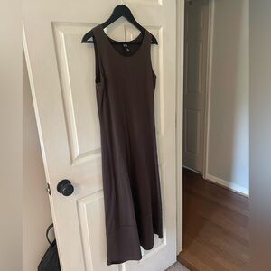 eileen fisher brown maxi dress
